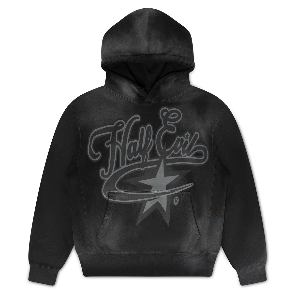 FADED BLACK EVIL STAR HOODIE – HALF EVIL