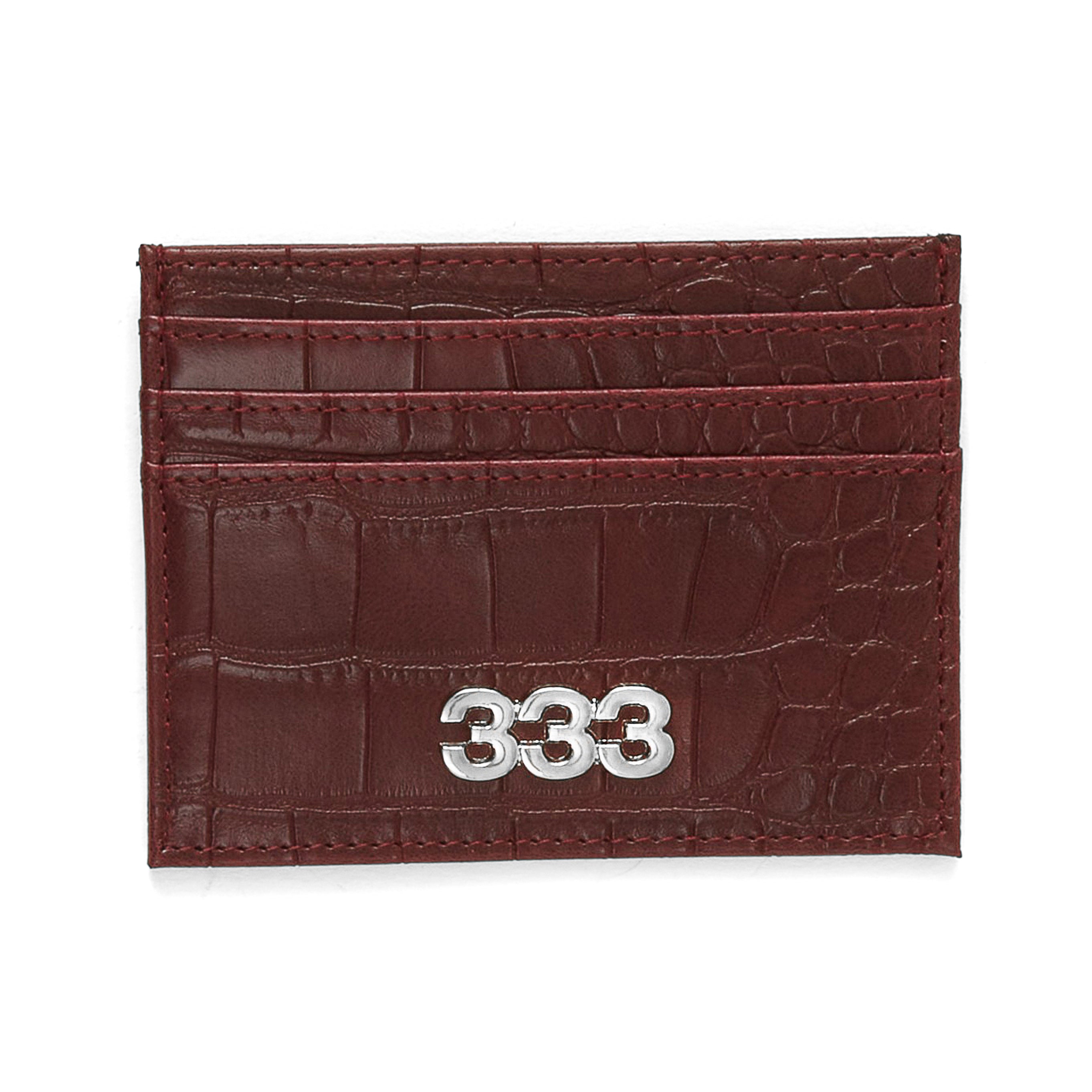 MAROON CROCODILE CARDHOLDER – HALF EVIL