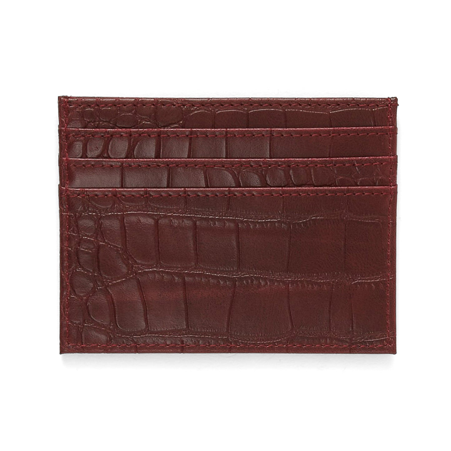 MAROON CROCODILE CARDHOLDER