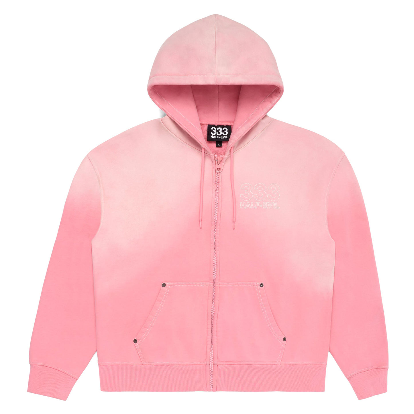 PINK CONTRAST STITCH ZIP UP