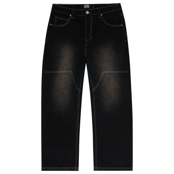 【DISCERNMENT】Dying Sandwashing Over Denim PT (half) Sandwash Distressed Denim – UNDEVELOPED