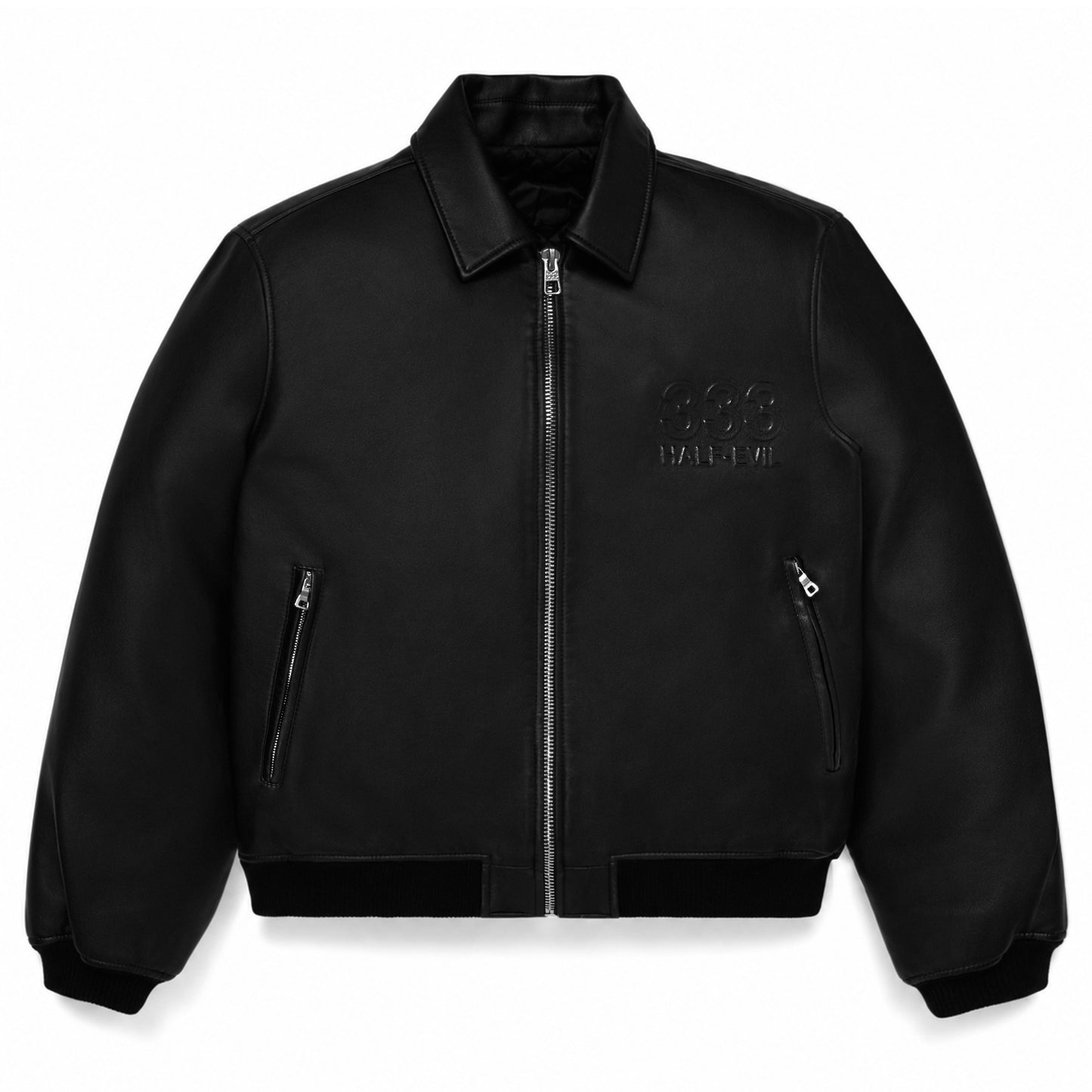 LEATHER LOGO JACKET