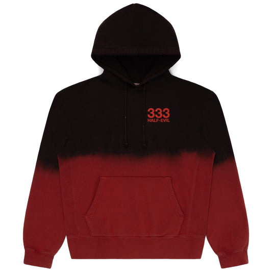 RED SPLIT DYE LOGO HOODIE